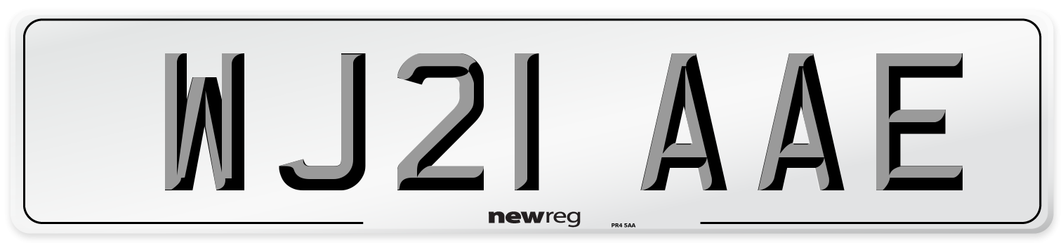 WJ21 AAE Number Plate from New Reg